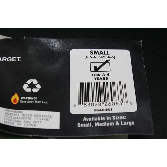 Size Small 4-6 Universal Studios Monsterville The Wolf Man Halloween Costume - Picture 8 of 9